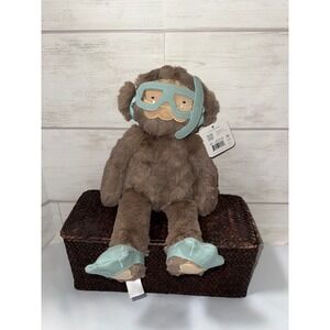 Slumberkins Bigfoot Snorkel Camp Slumberkins Brown Plush Toy With Fins NWT